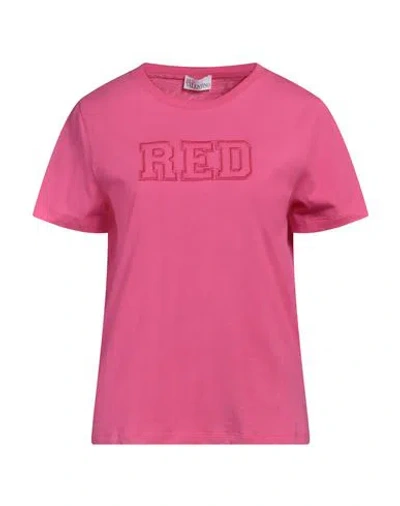 Valentino Garavani Woman T-shirt Fuchsia Size L Cotton In Pink