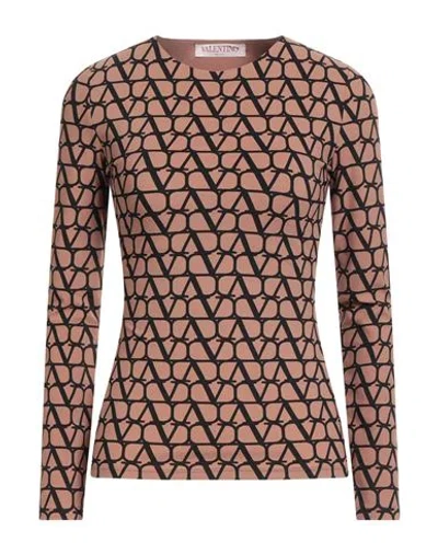 Valentino Garavani Woman T-shirt Khaki Size S Polyamide, Elastane