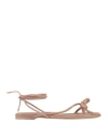 Valentino Garavani Woman Thong Sandal Antique Rose Size 9 Leather In Pink