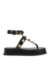 Valentino Garavani Woman Thong Sandal Black Size 11 Leather