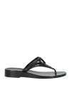 Valentino Garavani Woman Thong Sandal Black Size 8 Synthetic Fibers In Black