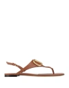 Valentino Vlogo Signature Flat Thong Sandal In Grainy Calfskin In Brown