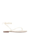 Valentino Garavani Woman Thong Sandal Ivory Size 7 Leather In White