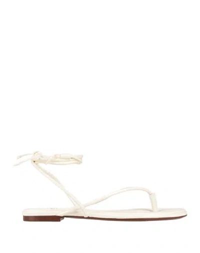 Valentino Garavani Woman Thong Sandal Ivory Size 7 Leather In White