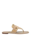 Valentino Garavani Woman Thong Sandal Sand Size 8 Leather In Neutral