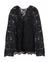 Valentino Garavani Woman Top Black Size 10 Viscose, Cotton, Polyamide In Black