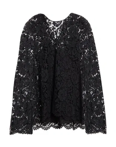 Valentino Garavani Woman Top Black Size 10 Viscose, Cotton, Polyamide
