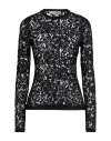 Valentino Garavani Woman Top Black Size L Viscose, Cotton, Polyamide, Elastane, Polyester In Black