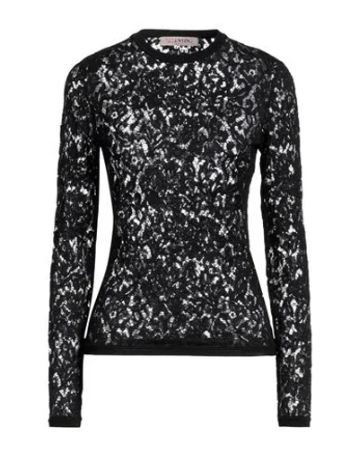 Valentino Garavani Woman Top Black Size L Viscose, Cotton, Polyamide, Elastane, Polyester