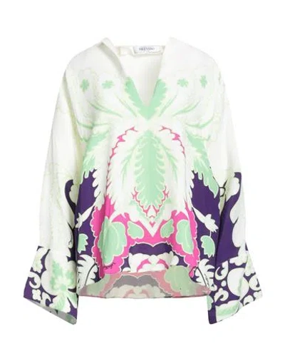 Valentino Garavani Woman Top Cream Size 4 Silk In White