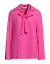 Valentino Garavani Woman Top Fuchsia Size 10 Silk, Viscose, Elastane In Pink