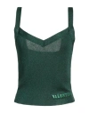 Valentino Garavani Woman Top Green Size L Viscose, Metallic Fiber, Polyester In Green