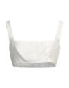 Valentino Garavani Woman Top Ivory Size 4 Cotton, Polyamide, Silk In White