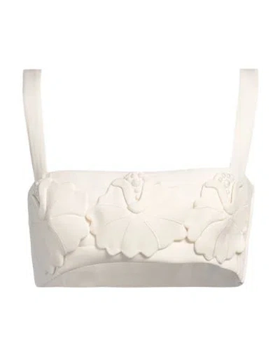 Valentino Garavani Woman Top Ivory Size 6 Virgin Wool, Silk, Cotton, Polyester In White
