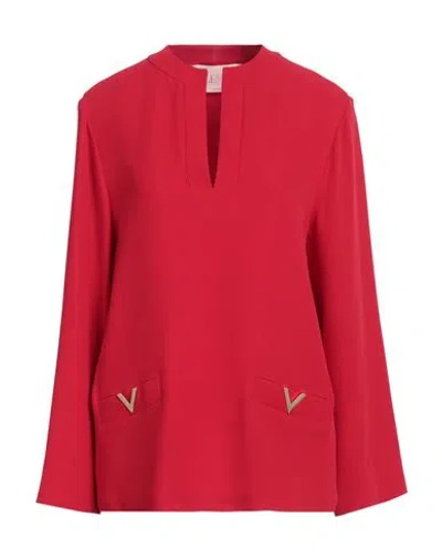 VALENTINO VALENTINO GARAVANI WOMAN TOP RED SIZE 6 SILK