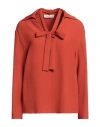 Valentino Garavani Brick Crepe Blouse In Red