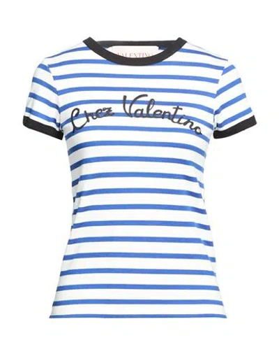 Valentino Garavani Woman T-shirt Blue Size Xs Cotton In Multi