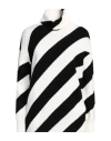 Valentino Diagonal Stripe Virgin Wool Turtleneck Sweater In Black