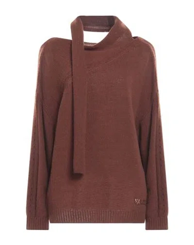 Valentino Garavani Woman Turtleneck Brown Size S Virgin Wool, Cashmere