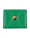 Valentino Garavani Woman Wallet Green Size - Leather In Blue