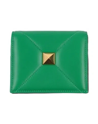 Valentino Garavani Woman Wallet Green Size - Leather In Blue