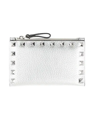 Valentino Garavani Woman Wallet Silver Size - Leather