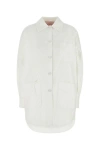 Valentino Giubbino Oversize In Misto Cotone Bianco Donna In White