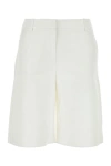 Valentino Garavani Women White Cotton Blend Shorts In White