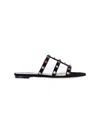Valentino Rockstud Caged Leather Sandal In Black