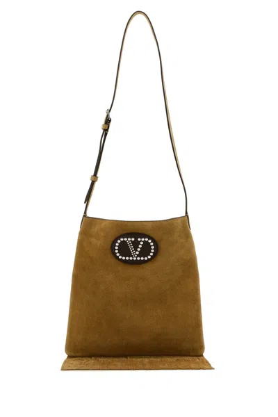 Valentino Garavani Women Beige Suede Nellcã´te Crossbody Bag