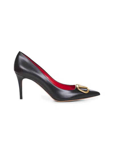 Valentino Garavani Women Black Calfskin Vlogo Signature Pumps