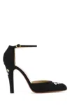 Valentino Embroidered Shantung Pumps