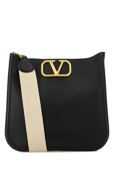 Valentino Garavani Women Black Leather Alltime Shoulder Bag