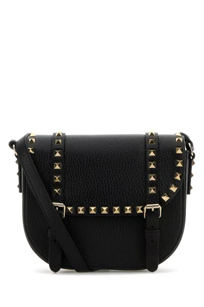 Valentino Garavani Women Black Leather Rockstud Crossbody Bag