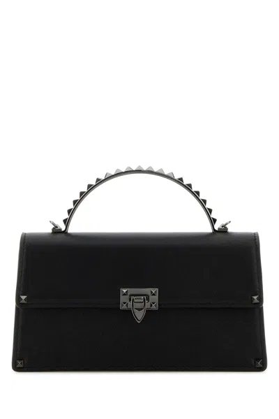 Valentino Garavani Women Black Leather Rockstud Handbag