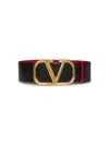 Valentino Garavani Women Black Leather Vlogo Signature Reversible Belt