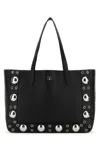 Valentino Nellcôte Medium Shopping Bag In Garnet Calfskin In Black
