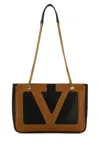 Valentino Black Nappa Leather Large Viva Superstar Shopping Bag In Black