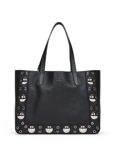 Valentino Garavani Women Black Nellcôte Medium Shopping Bag