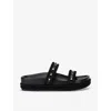 Valentino Garavani Womens Black Rockstud Leather Espadrille Sandals