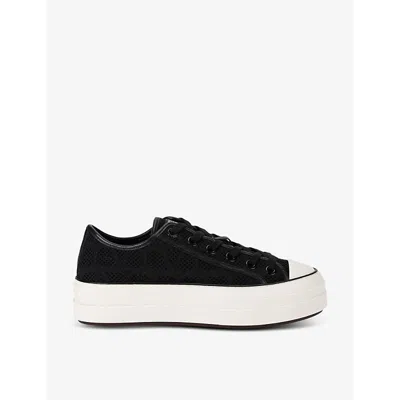 Valentino Garavani Womens Black Totaloop Xl Toile Iconographe Woven Low-top Trainers