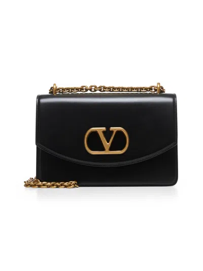 Valentino Garavani Women Black Vain Shoulder Bag