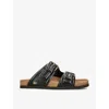 Valentino Fussfriend Leather Slides In Black/comb