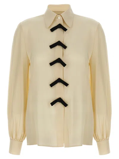 Valentino Garavani Women's Bow Shirt In Beige