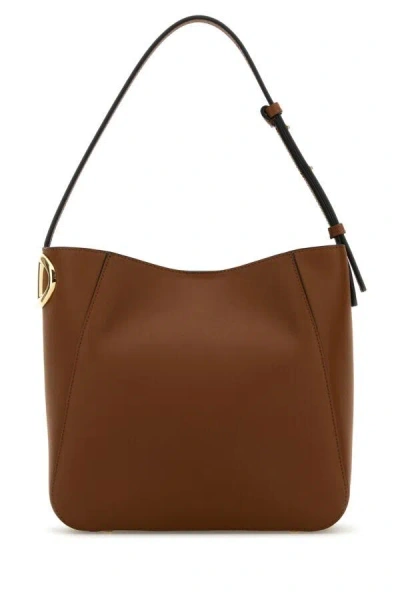 Valentino Garavani Women Brown Leather Vlogo Bucket Bag