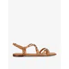 Valentino Rockstud Leather Sandal In Brown
