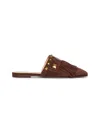 Valentino Brown Suede Plaster Caster Mules In Brown