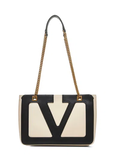 Valentino Garavani Women Butter White Viva Superstar Small Shopping Bag