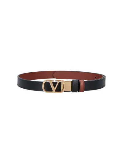 Valentino Garavani Women's Calf Leather Belt In Black