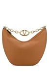Valentino Garavani Women Camel Leather Medium Hobo Vlogo Moon Handbag
